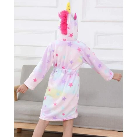 Peignoir à Capuche Doux Licorne Pour Enfants - Cadeaux Licorne Pour Filles – Image 3