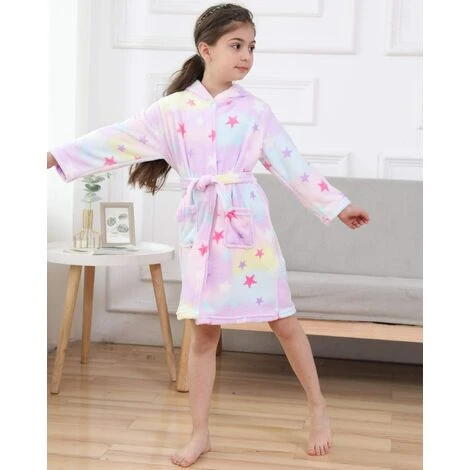 Peignoir à Capuche Doux Licorne Pour Enfants - Cadeaux Licorne Pour Filles – Image 4