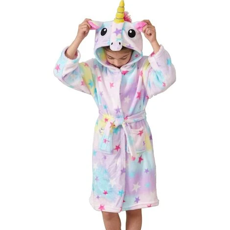 Peignoir à Capuche Doux Licorne Pour Enfants - Cadeaux Licorne Pour Filles – Image 5