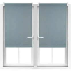 Store Enrouleur Occultant, Lot De 2, Sans Perçage, Protège De La Chaleur, Portes, Fenêtres, 60x160 Cm, Tissu 56 Cm, Gris