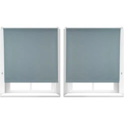 Store Enrouleur Occultant, Lot De 2, Sans Perçage, Protège De La Chaleur, Fenêtres, 120x160 Cm, Tissu 106 Cm, Gris