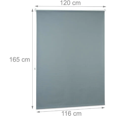 Store Enrouleur Occultant, Lot De 2, Sans Perçage, Protège De La Chaleur, Fenêtres, 120x160 Cm, Tissu 106 Cm, Gris – Image 3