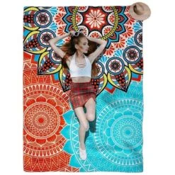 Couverture De Plage Extra Large, Tapis De Plage Imperméable Et Anti-Sable, Légère Et Durable Pour Les Voyages à La Plage, Le Camping, Jardin(140 X 200 Cm)