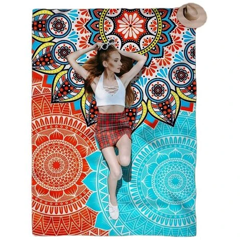 Couverture De Plage Extra Large, Tapis De Plage Imperméable Et Anti-Sable, Légère Et Durable Pour Les Voyages à La Plage, Le Camping, Jardin(140 X 200 Cm)