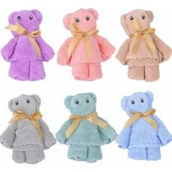 Gants De Toilette Bébé, 6pcs Serviette De Bain Bebe Coton Serviette Visage Bebe Lavable Chiffon De Bain Bebe Flanelle Débarbouillette Extra Doux Et Ultra Absorbant Pour Nouveauné Peau Sensible