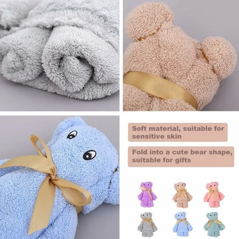 Gants De Toilette Bébé, 6pcs Serviette De Bain Bebe Coton Serviette Visage Bebe Lavable Chiffon De Bain Bebe Flanelle Débarbouillette Extra Doux Et Ultra Absorbant Pour Nouveauné Peau Sensible – Image 3