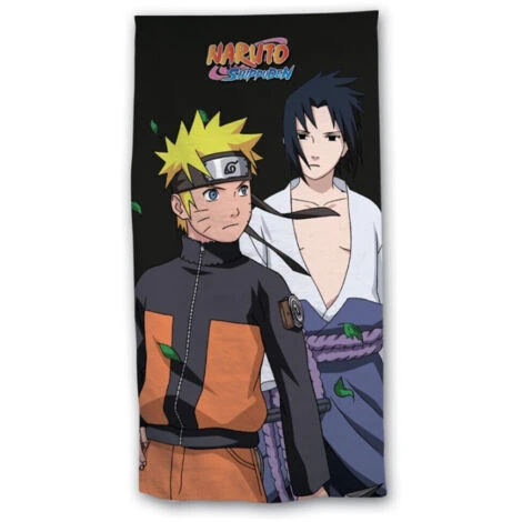 Serviette De Plage - Naruto Et Sasuke - Noir